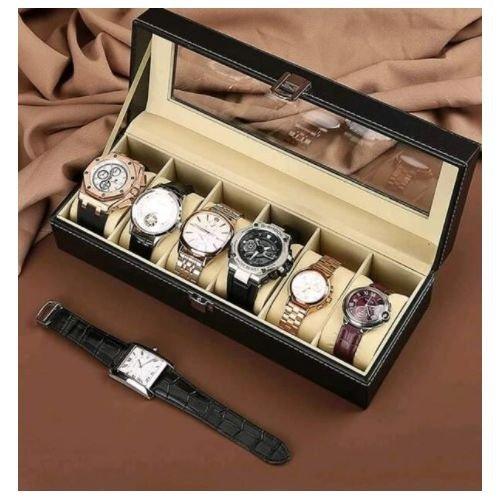 OROPAK Coffret Montres et Bijoux en Cuir (6 Compartiments Noir)