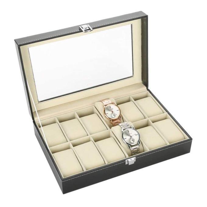 OROPAK Coffret Montres et Bijoux en Cuir (12 Compartiments Noir)