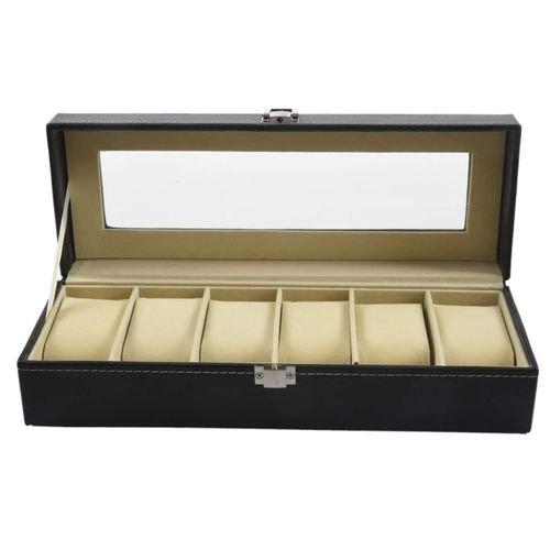 OROPAK Coffret Montres et Bijoux en Cuir (6 Compartiments Noir)