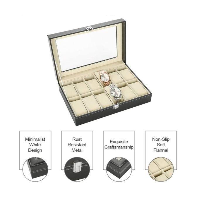OROPAK Coffret Montres et Bijoux en Cuir (12 Compartiments Noir)