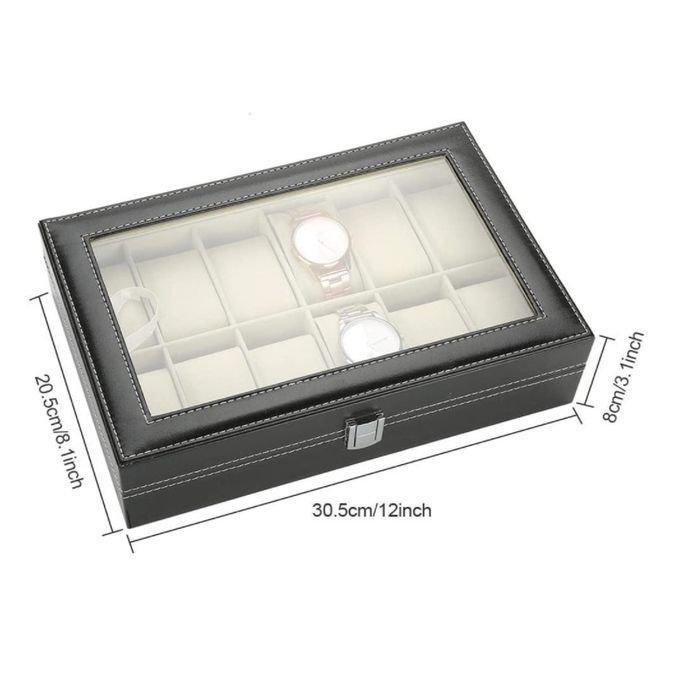 OROPAK Coffret Montres et Bijoux en Cuir (12 Compartiments Noir)