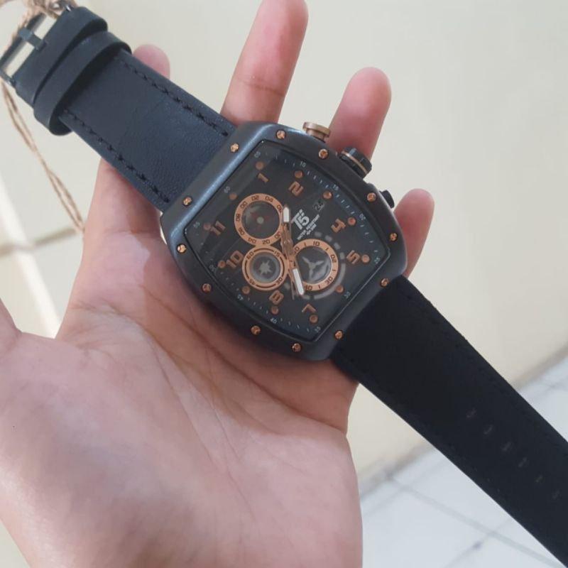 T5 Montre H3720G Chronographe En cuir Noir