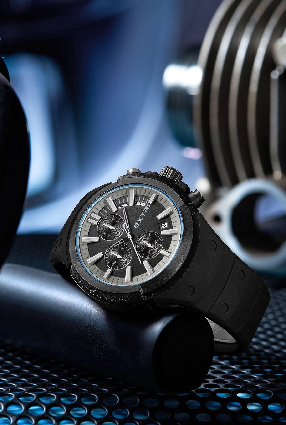 Extri Montre à quartz étanche pour homme, montre-bracelet unisexe, chronographe, luxe, affaires, marque originale, mode