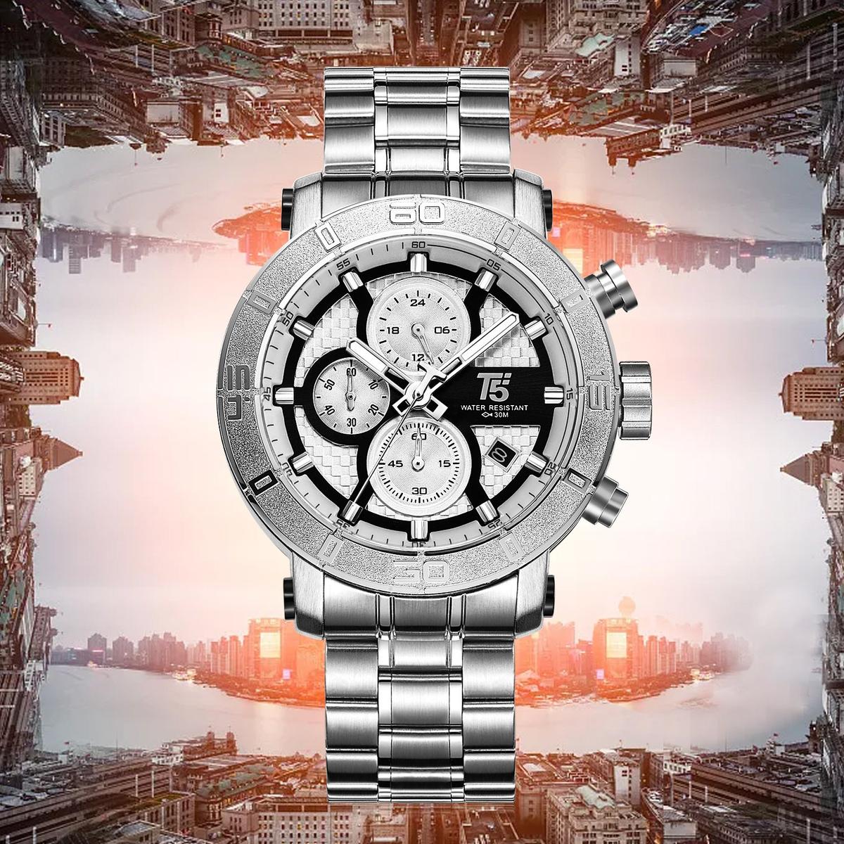T5 Montre pour homme H3635G-A Bracelet Luxe En Acier