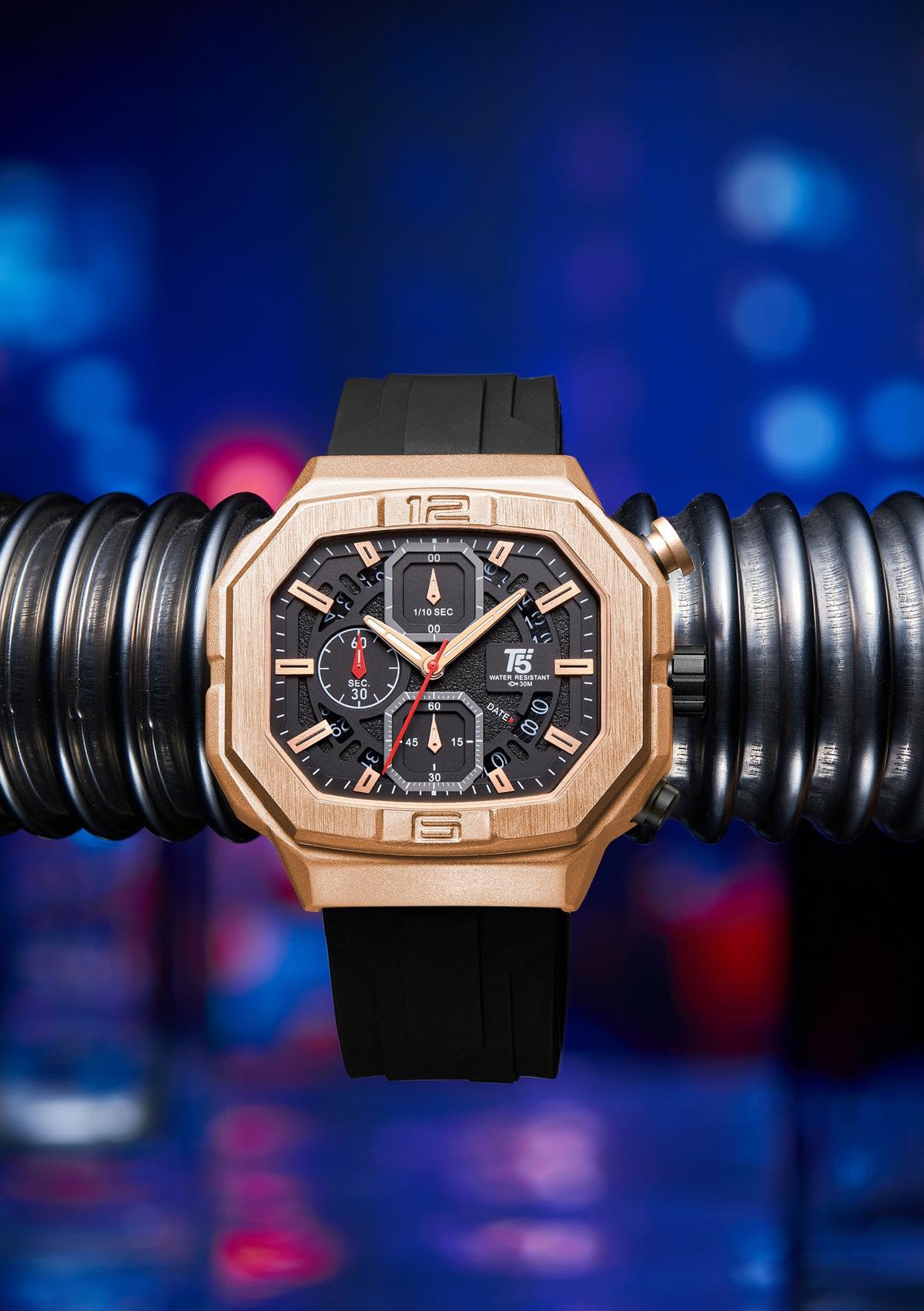 T5 Montre homme H 3952 caoutchouc actif résistant à l'eau original