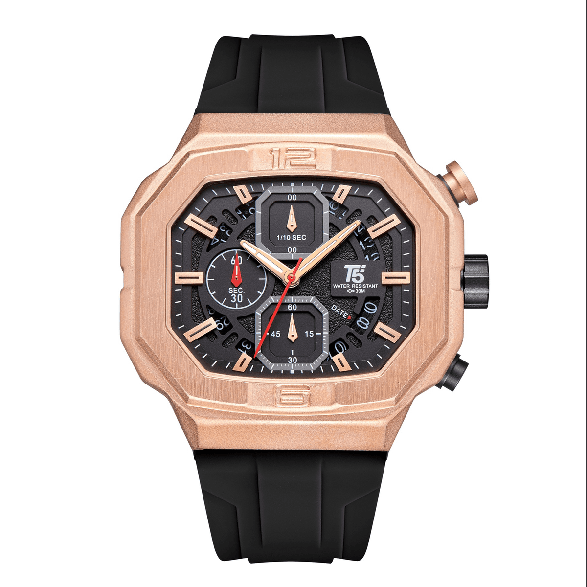 T5 Montre homme H 3952 caoutchouc actif résistant à l'eau original