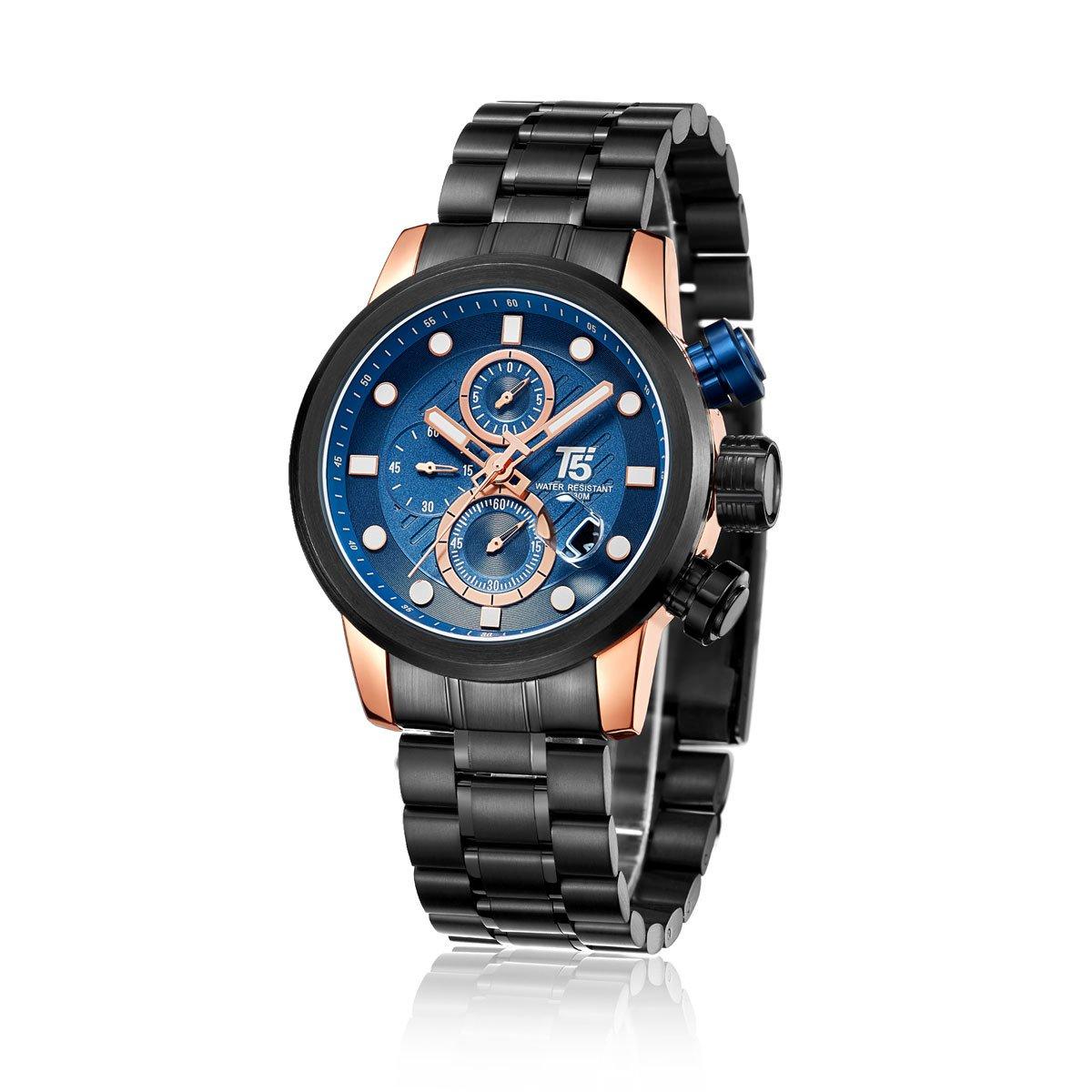 T5 3587 Chronographe Bracelet en Acier Inoxydable d'Origine