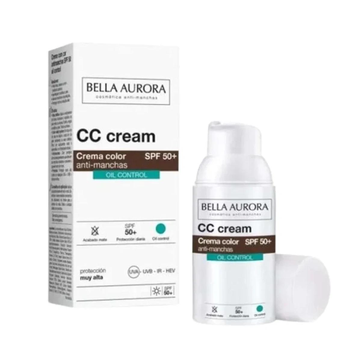 BELLA Aurora CC creme Anti-Taches oil Control spf50+ 30ml