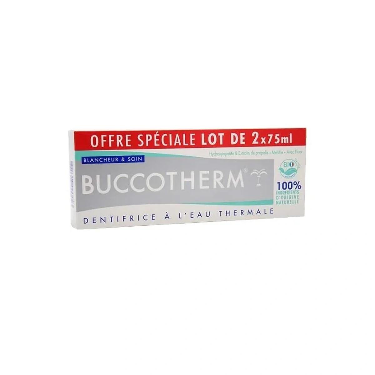 BUCCOTHERM Dentifrice Blancheur Et Soin 75ml x2 PACK