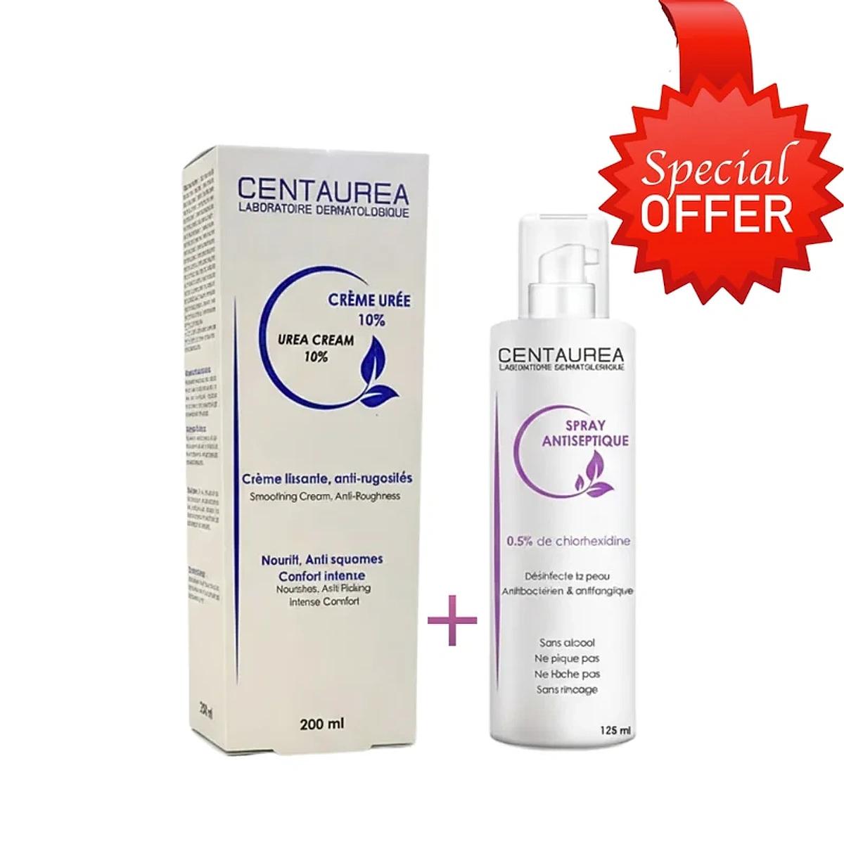 Centaurea Creme Uree 10% 200ml+Spray Antiseptique 125ml Pack
