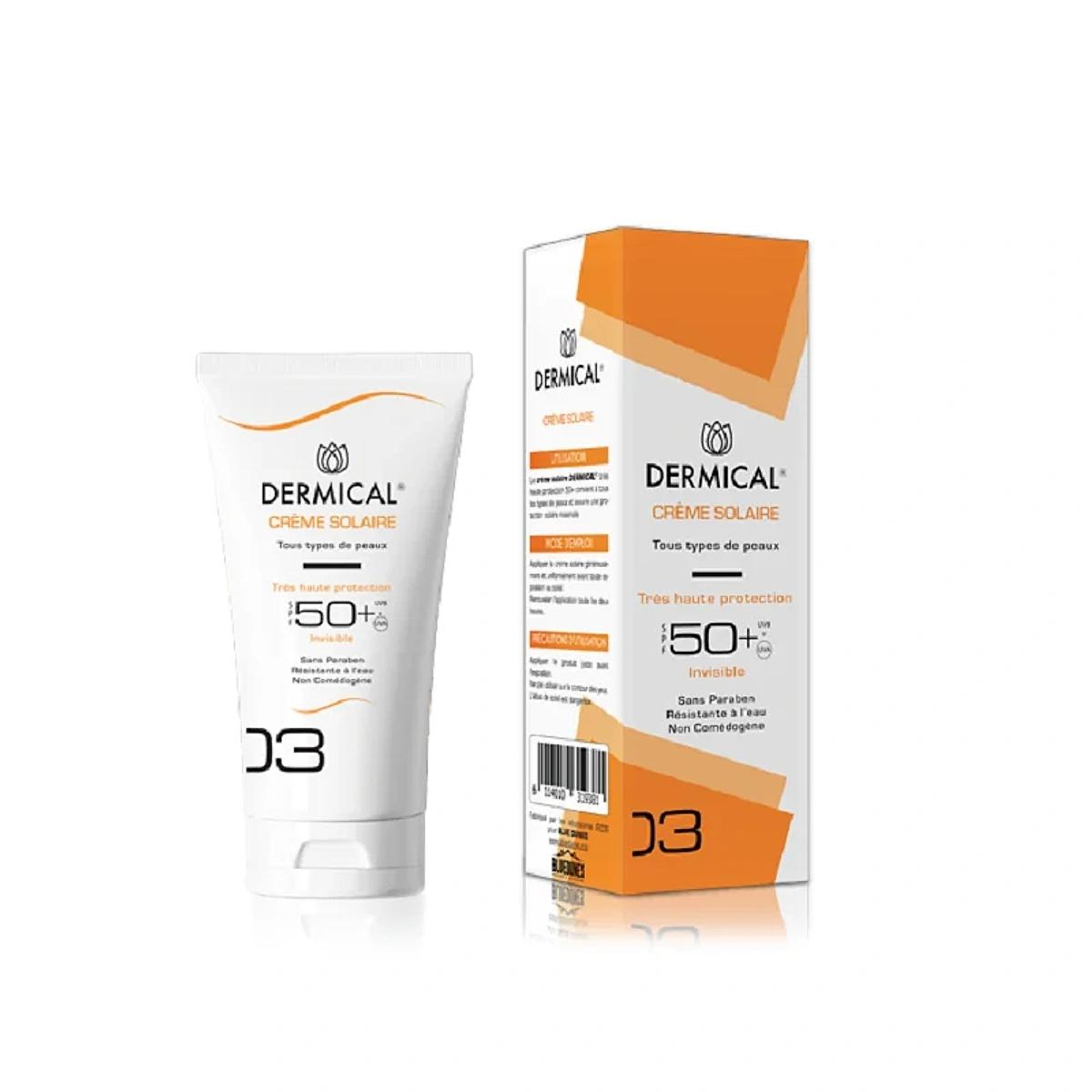 DERMICAL Crème Solaire Spf50+