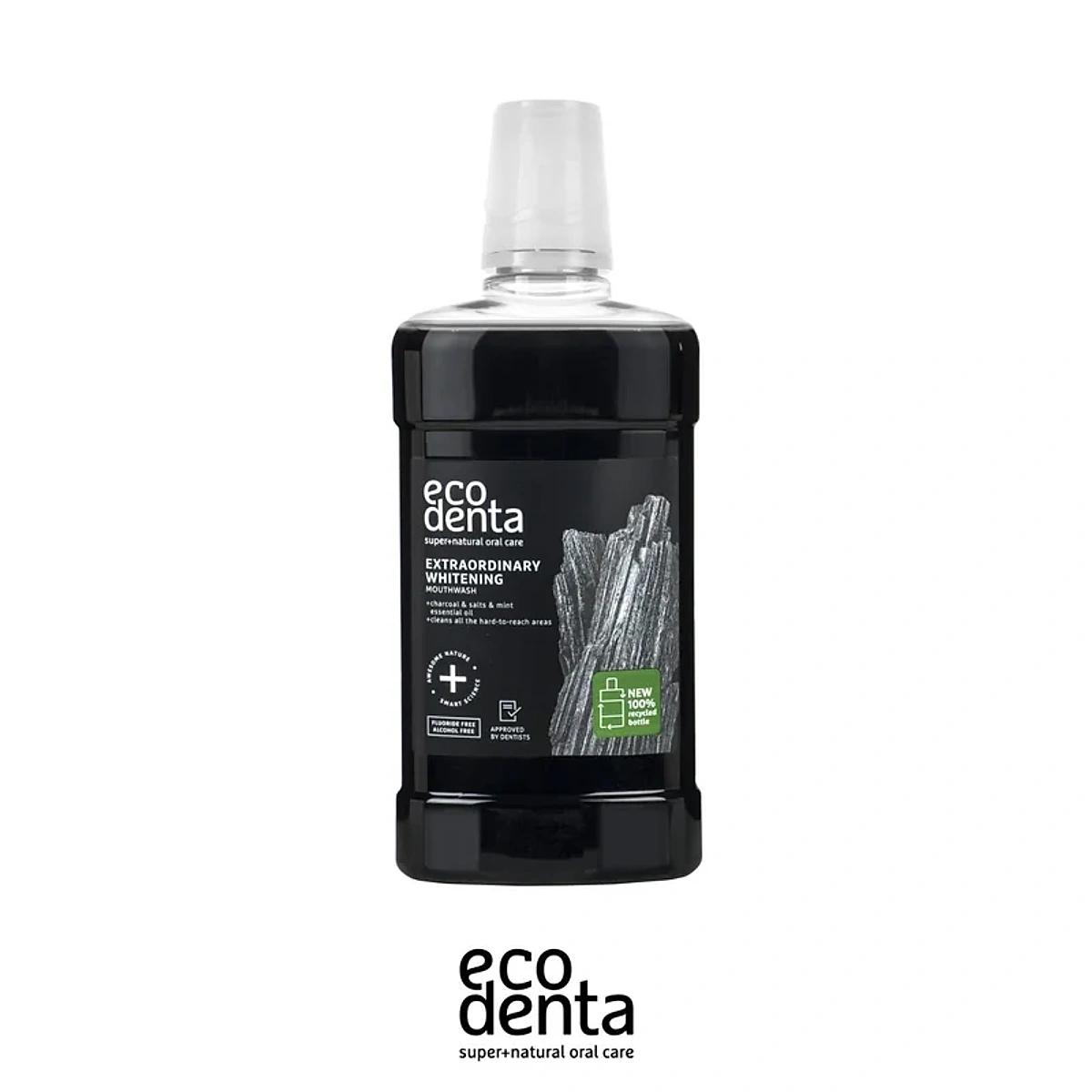 ECODENTA Bain de Bouche Blanchissant au Charbon Actif 500ml