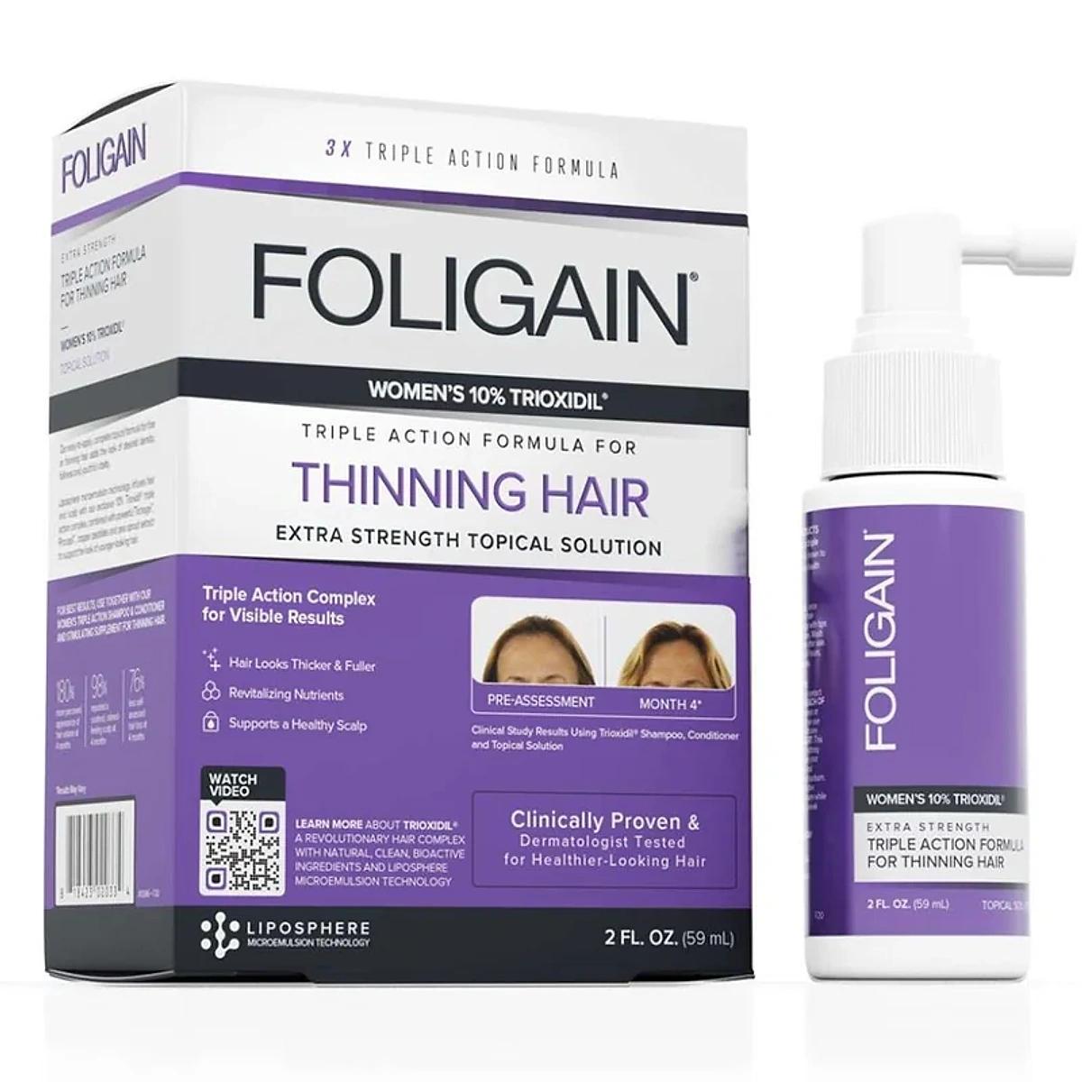 FOLIGAIN Triple Action Lotion Trioxidil 10% Femme