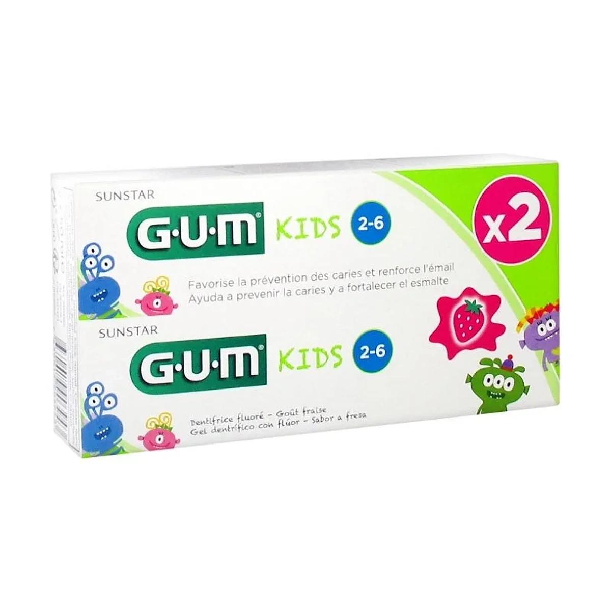 GUM 2 Dentifrice Kids 2-6ans 3000/2 pack