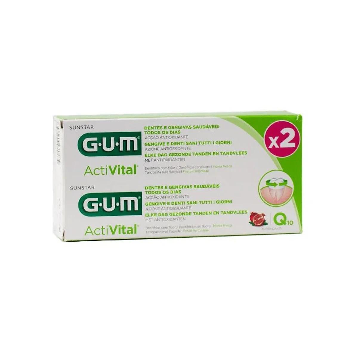 GUM ActiVital Dentifrice Gel Lot de 2 x 75ml