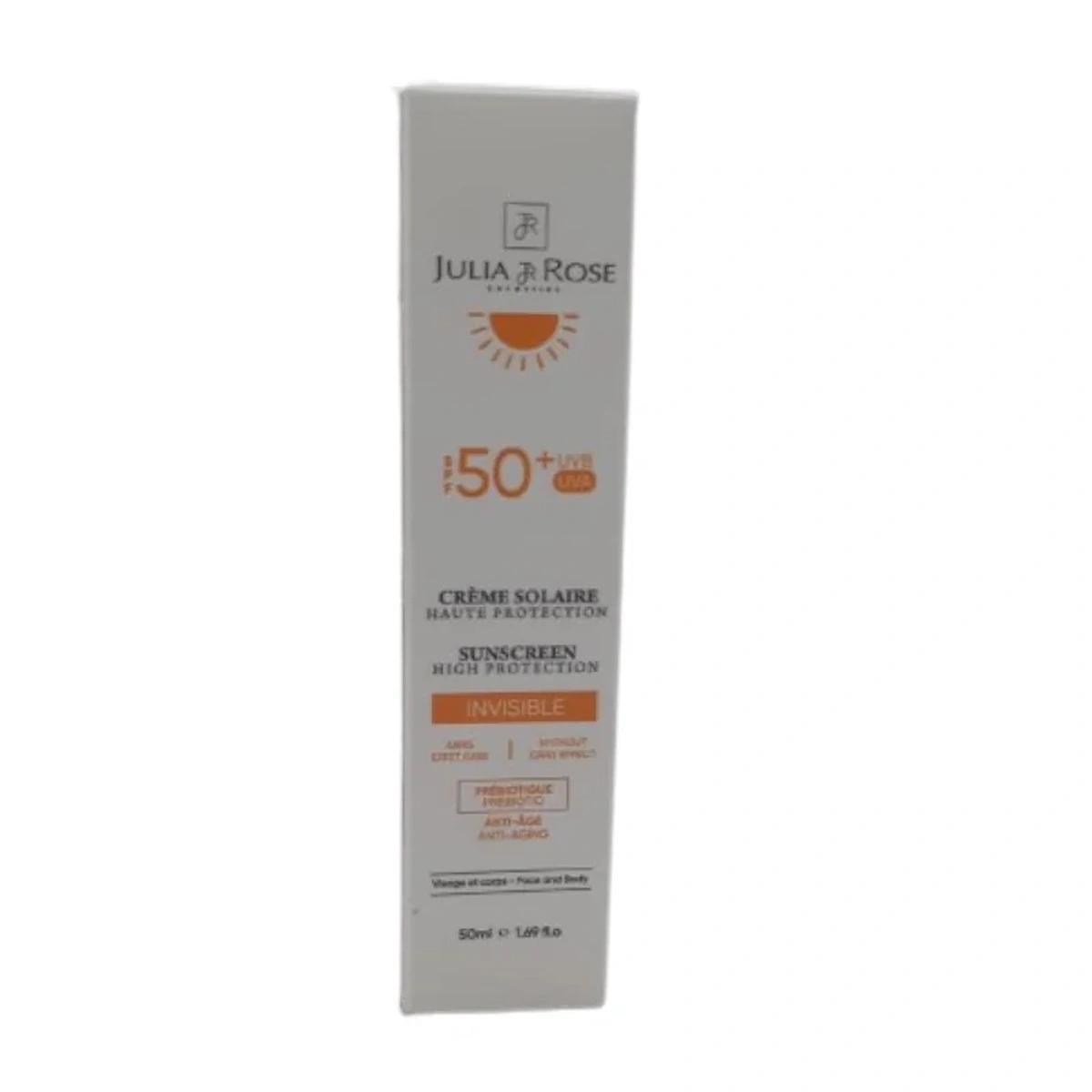 Julia & Rose Creme Solaire Invisible Aux Prebiotiques Spf50+ 50ml