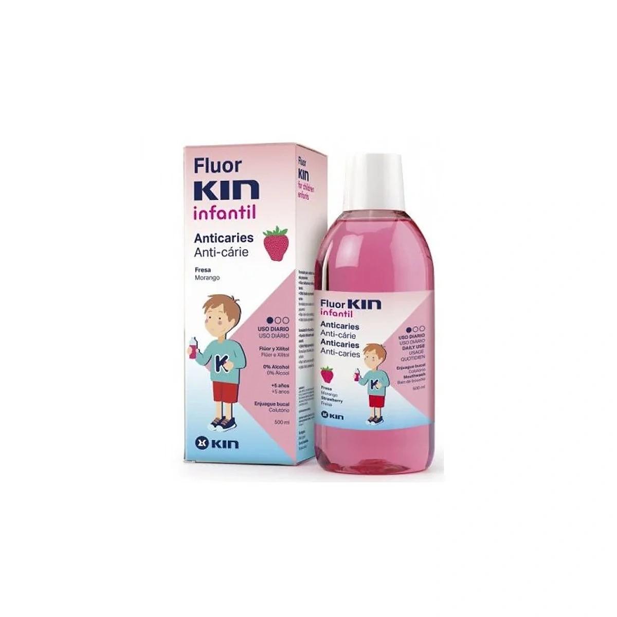 KIN Fluor Bain de bouche enfant Fraise 500ml