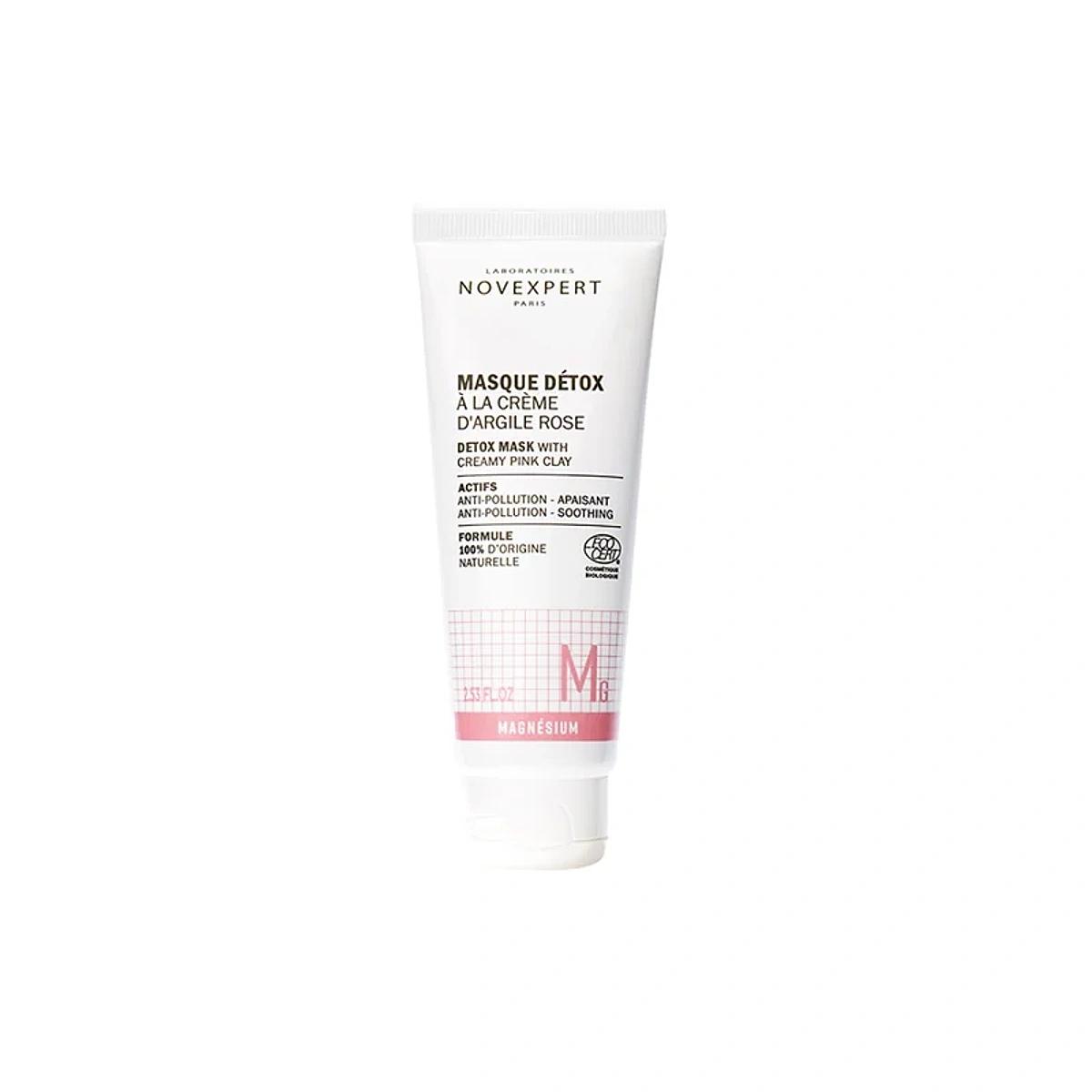 NOVEXPERT Magnésium Masque Détox à la Crème d'Argile Rose 75 ml