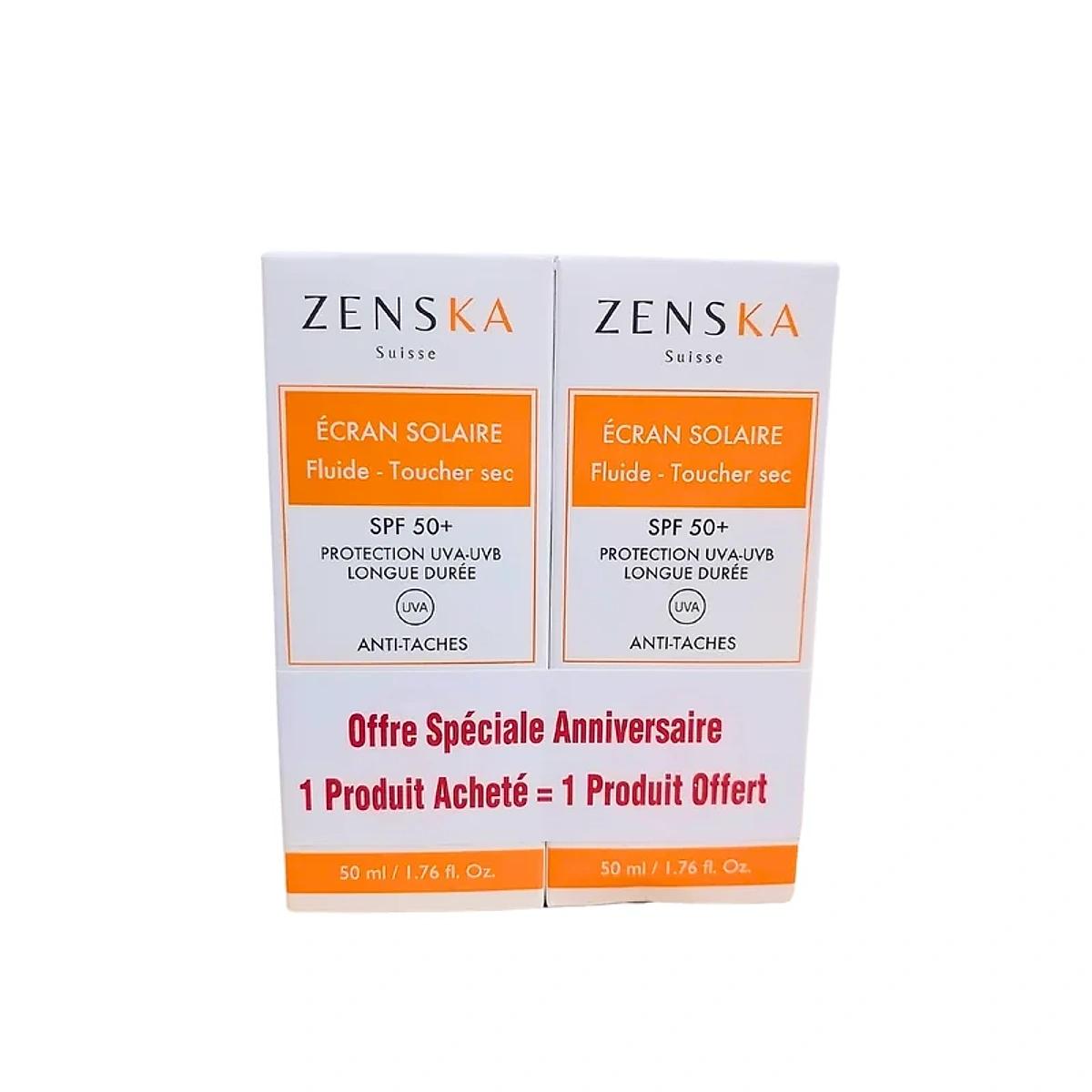 ZENSKA Ecran Solaire Fluide spf50+ 2*50ml PACK
