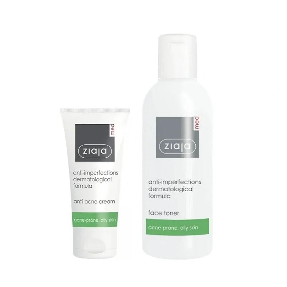ZIAJA Med Anti-acne Creme 50ml + Toner 200ml OFFERT