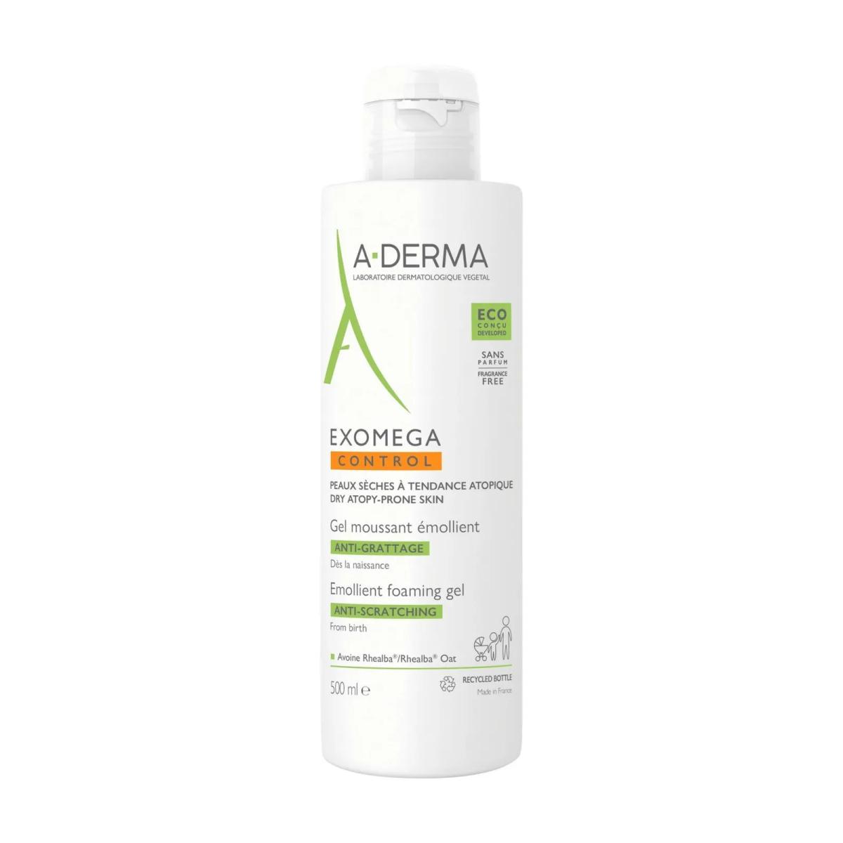 A-Derma EXOMEGA CONTROL GEL MOUSSANT ÉMOLLIENT ANTI-GRATTAGE 500 ml