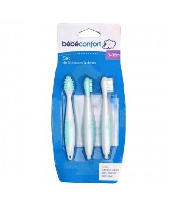 BEBE CONFORT Bébé Confort Set de 3 Brosses à Dents 3-36Mois