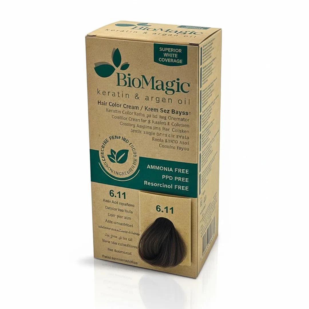 Bio Magic Biomagic Hair Color Cream Kit 6/11 Intense Ash Dark Blonde