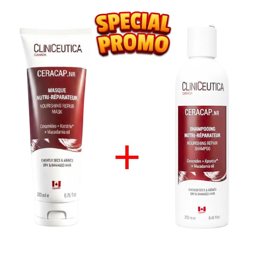 CLINICEUTICA Masque-Reparateur 200ml+Shampooing-Reparateur 200ml Pack