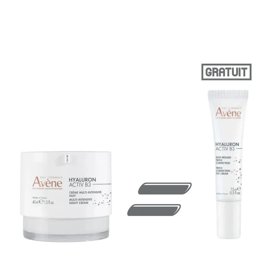 EAU THERMALE AVÈNE Crème Multi-intensive Nuit HYALURON ACTIV B3 40 ml = Soin regard triple correction HYALURON ACTIV B3 15 ml Offert