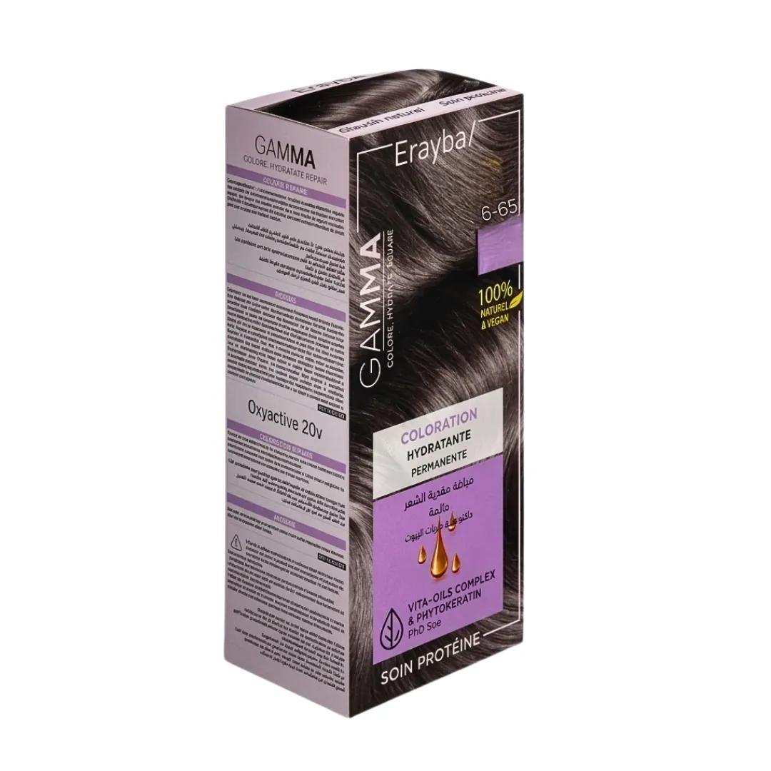 ERAYBA Kit Coloration Permanente 6/65 Blond Fonce Rouge Acajou 270ml