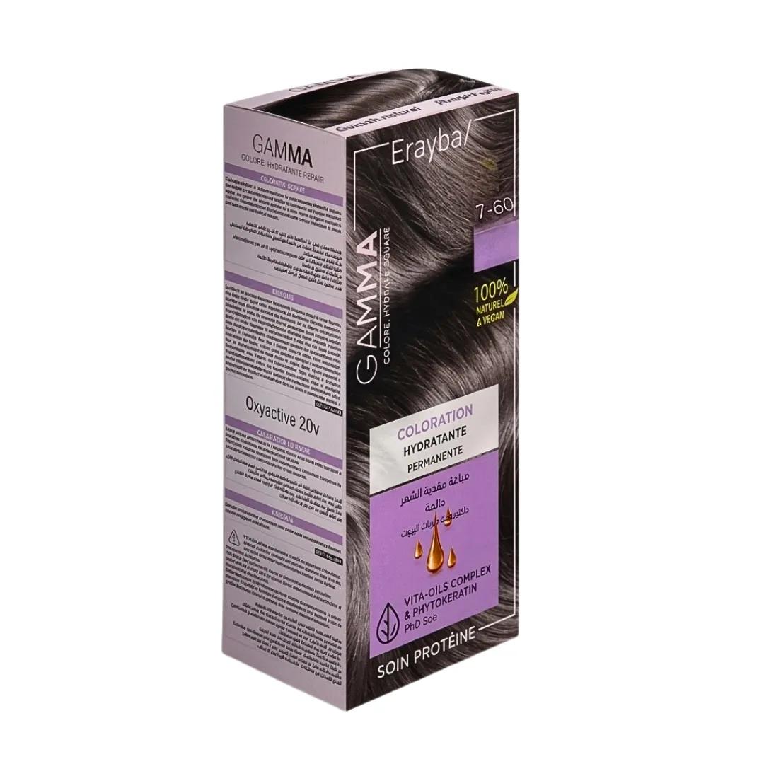 ERAYBA Kit Coloration Permanente 7/60 Blonde Moyen Chocolat 270ml