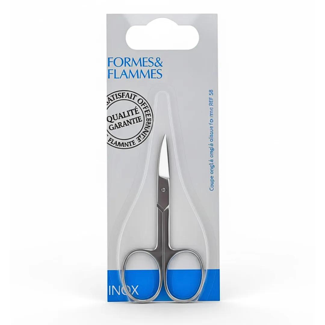 FORMES&FLAMMES Ciseaux A Ongles Courbes Acier Forge Inoxydable Poli Refrence82