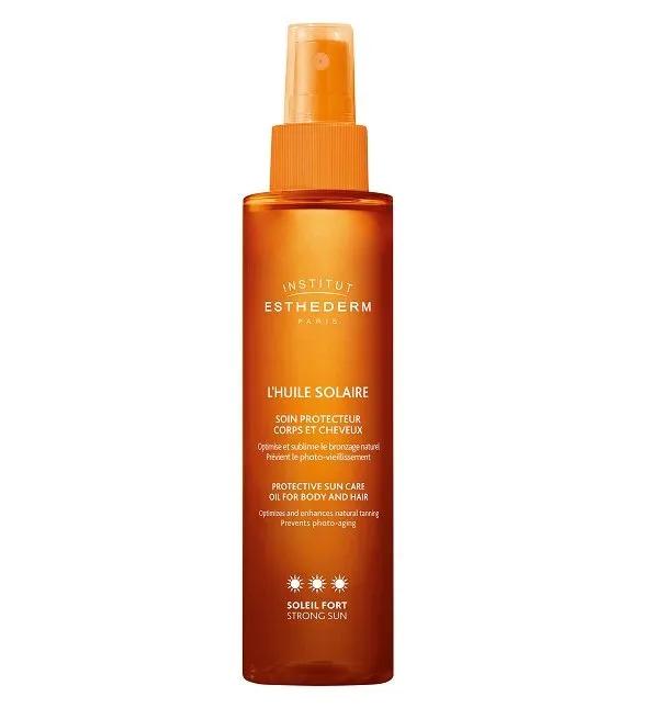 INSTITUT ESTHEDERM Bronz L'Huile Solaire Soin Protecteur Corps et Cheveux Soleil Fort 150 ml