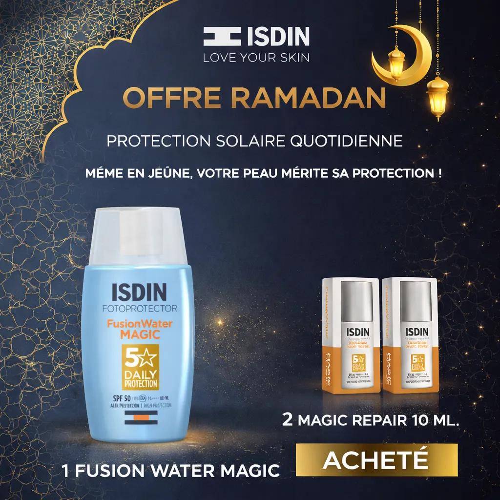 Isdin Fotoprotecteur Fusion Fluide water Magic 50Ml = Magic Repair 10ml Offert
