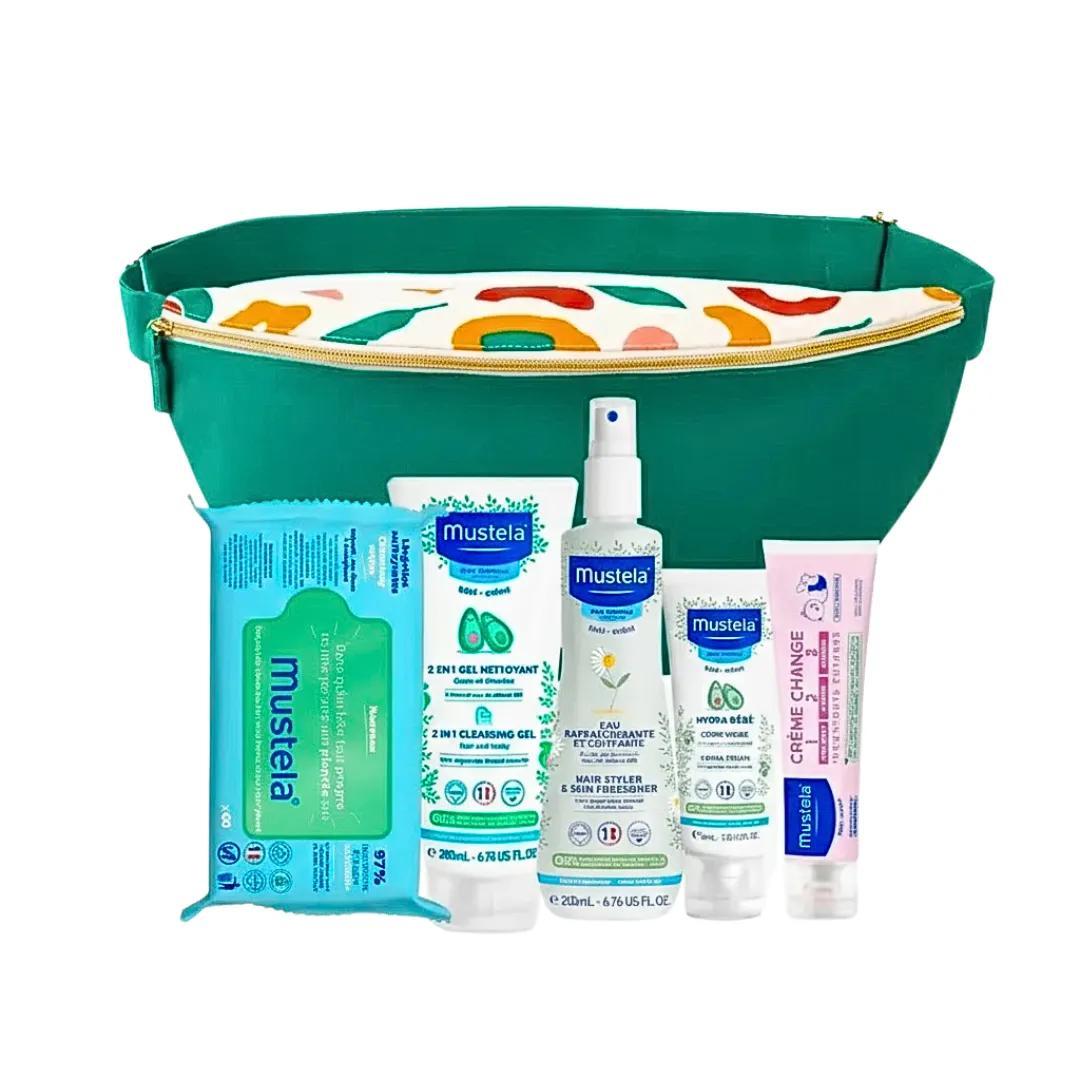 Mustela Sac Banane 2en1+Lingette Nettoyent+Eau Rafraîchissante 200ml+Creme visage+Creme Change