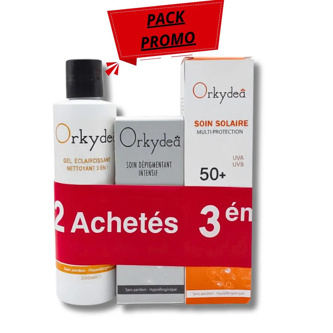 ORKYDEA Gel Nettoyent Eclaircissant+Ecran Solaire+Soin Anti-Taches Pack