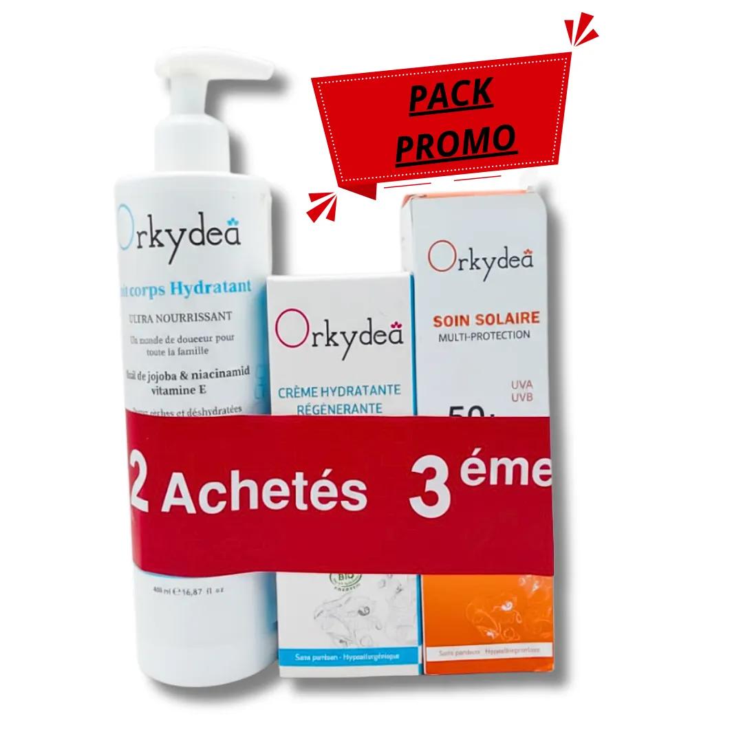 ORKYDEA Lait Corps Hydratant+Ecran Solaire+Creme Hydratant Pack
