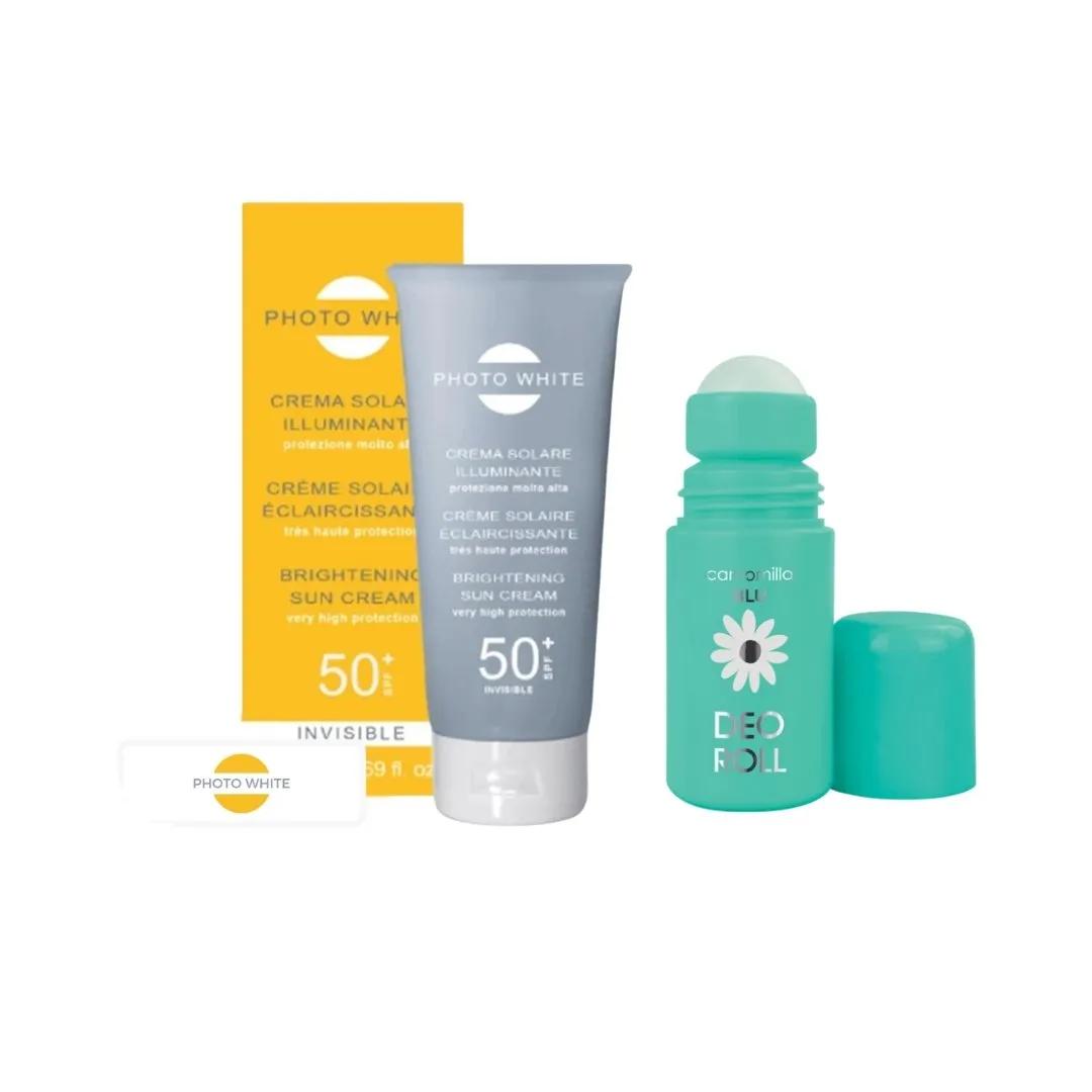 PHOTO WHITE Photowithe Ecran Invisible spf50+ 50ml + Camomilla Blu Deodorant Roll Pack