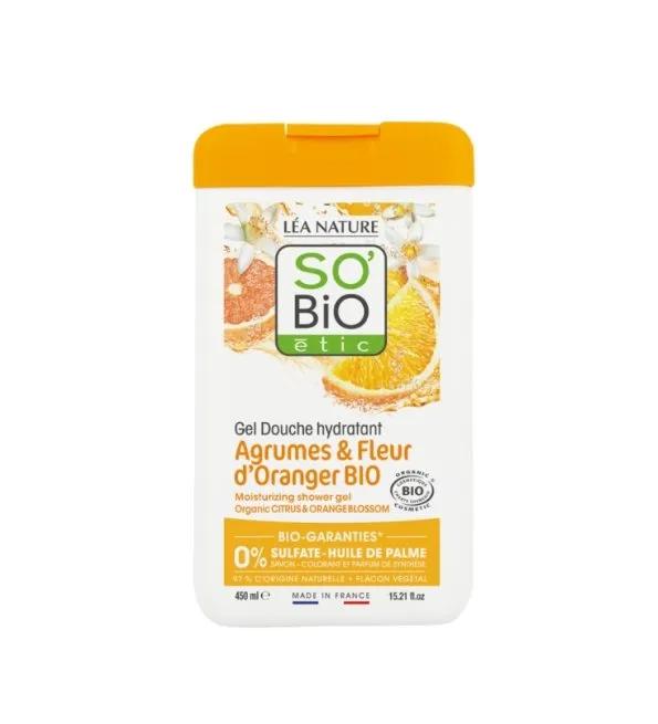 SO BIO GEL DOUCHE AGRUMES FLEURS D'ORANGER 450ML
