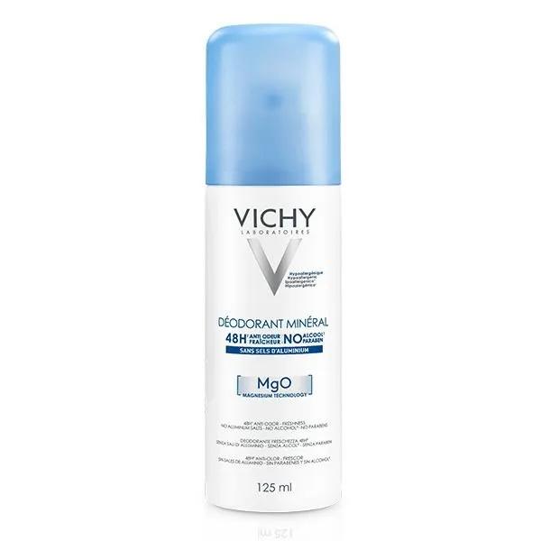 Vichy Dermo-Tolérance Déodorant Minéral 48H Aérosol Sans Sels d'Aluminium Peau Sensible et Réactive | 125ml