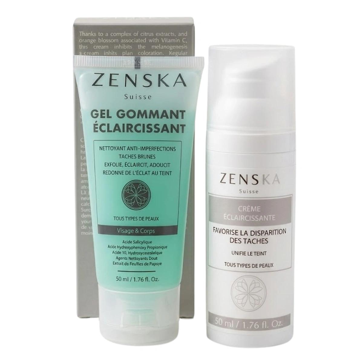 ZENSKA Creme Eclaircissante 50ml+Gel Gommante 50ml pack