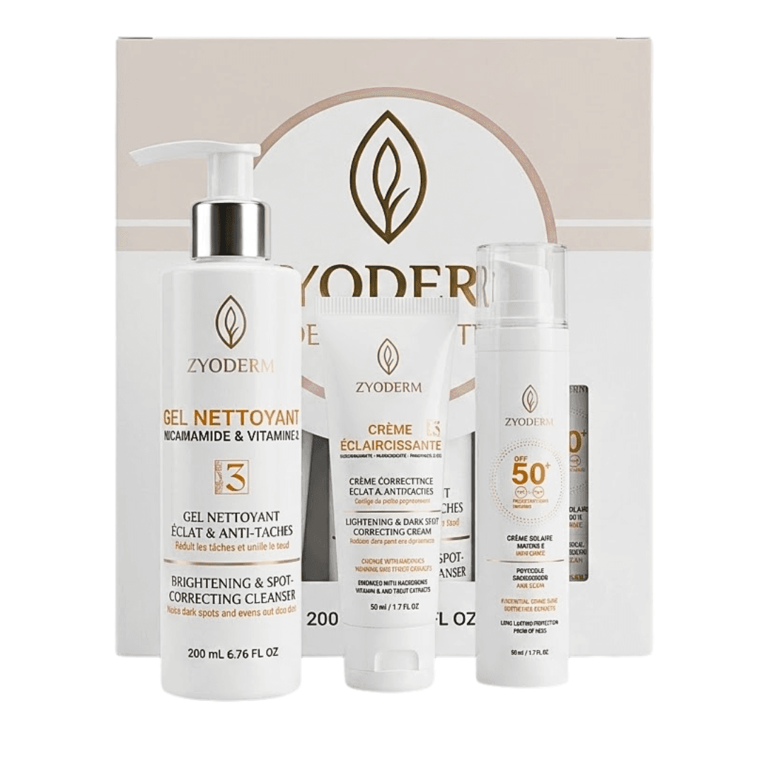 ZYODERM Dermawhite Creme Eclaircissante+Creme Solaire Invisible+Gel Nettoyent Coffret