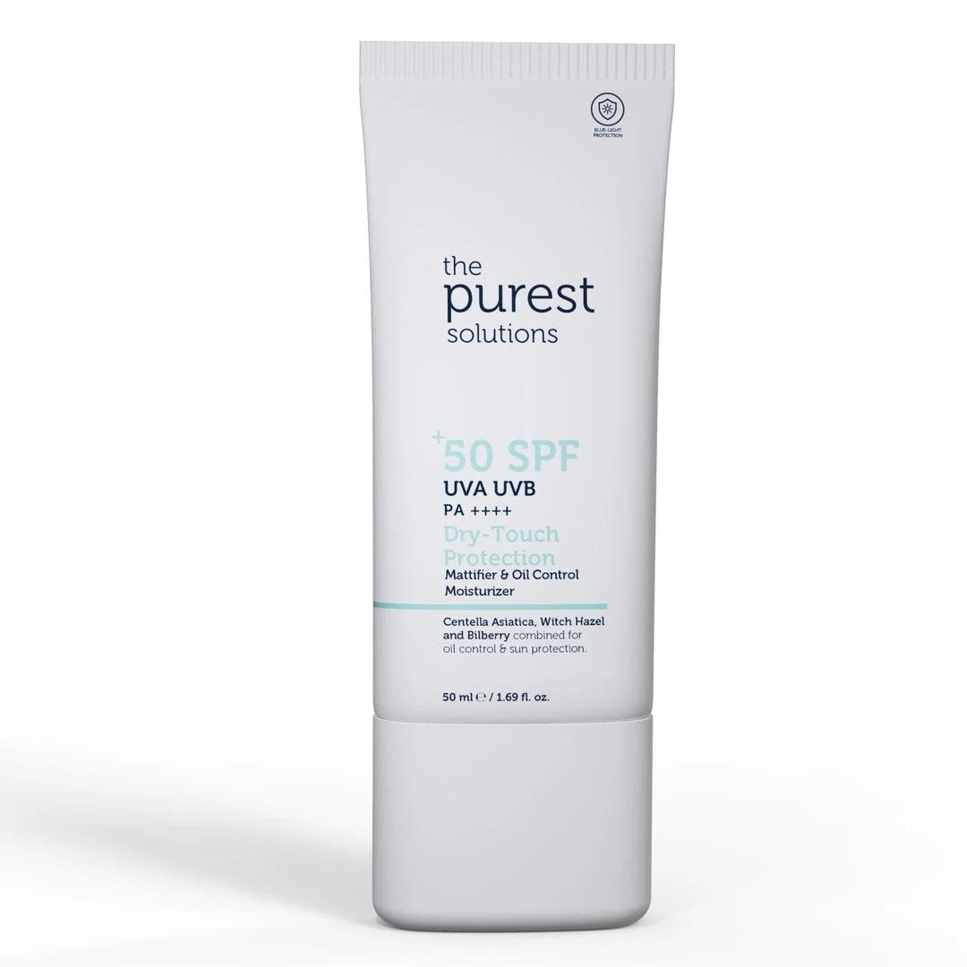 The Purest Solutions Matte Finish Sunscreen For Oily Skin 50+ SPF Dry Touch Protection Mattifying & Oil-Control Moisturizer