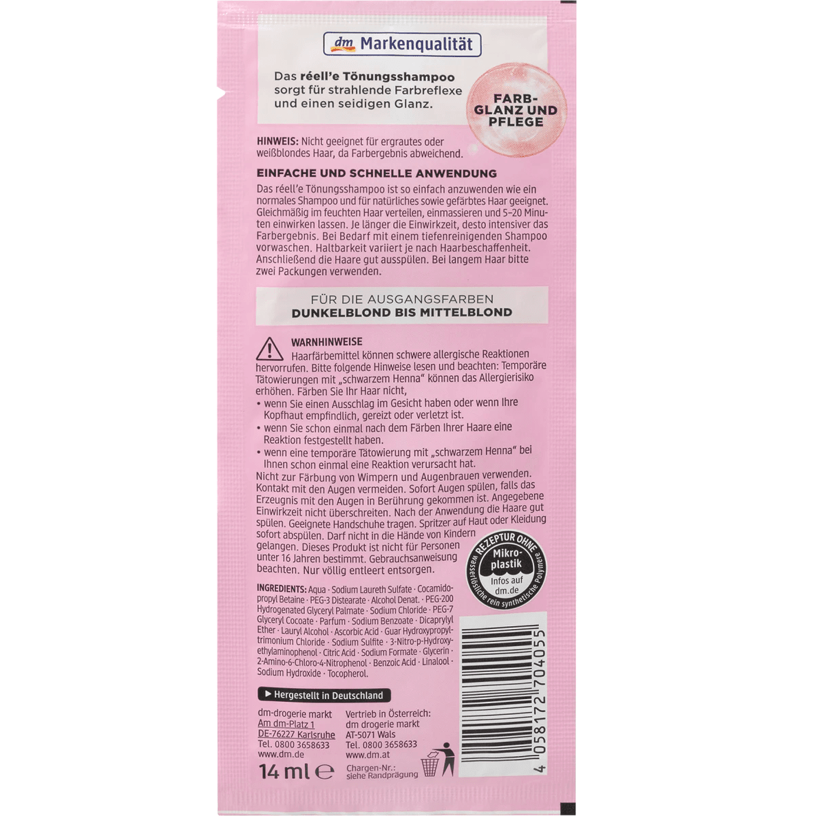 Réell'e Shampooing colorant 7.4 or cuivré