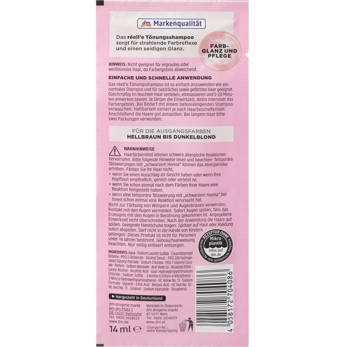Réell'e Shampooing Colorant 6.7 Brun Chocolat