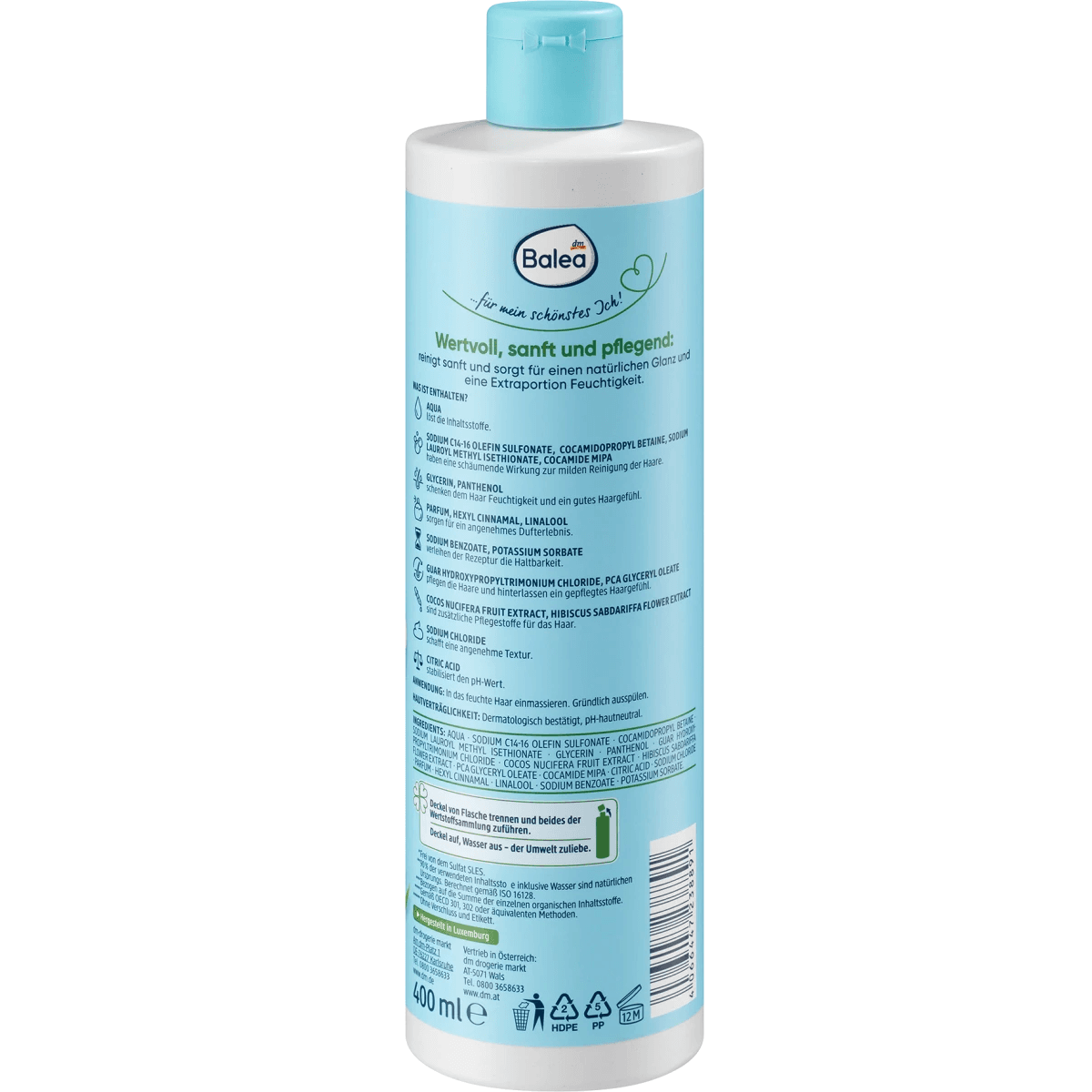 Balea Shampooing Natural Beauty lait de coco 400 ml