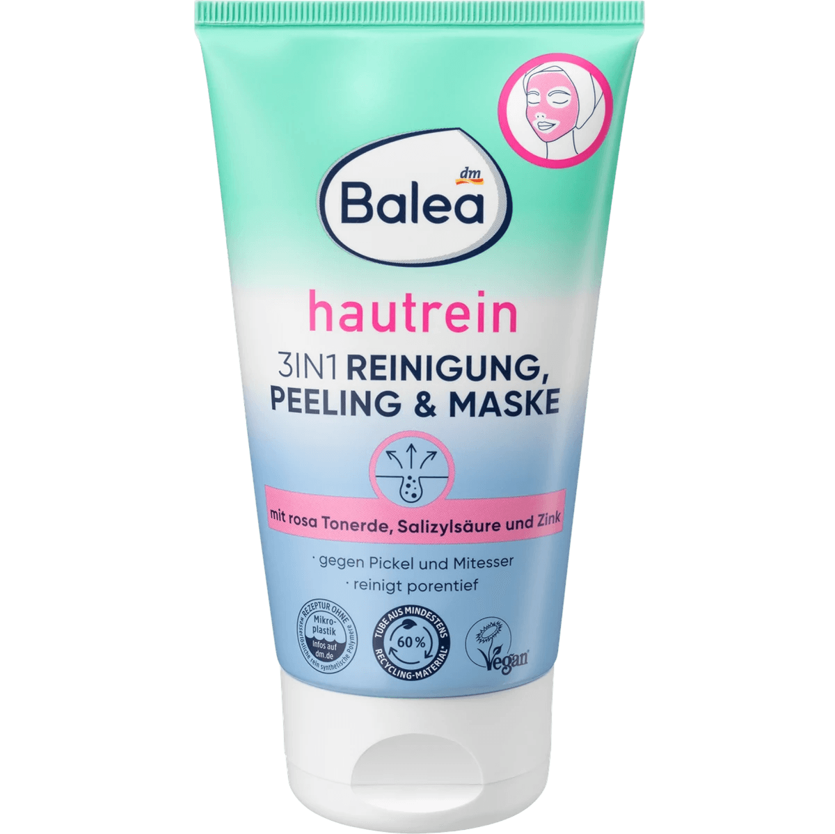 Balea 3 en 1 Nettoyant, Peeling & Masque peau pure, 150 ml