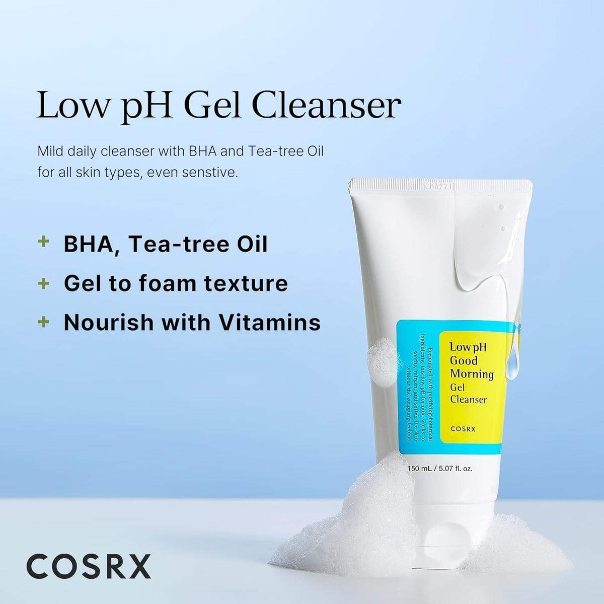 COSRX Low pH Good Morning Gel Cleanser Gentle Daily Cleanser for Sensitive Skin 150ml