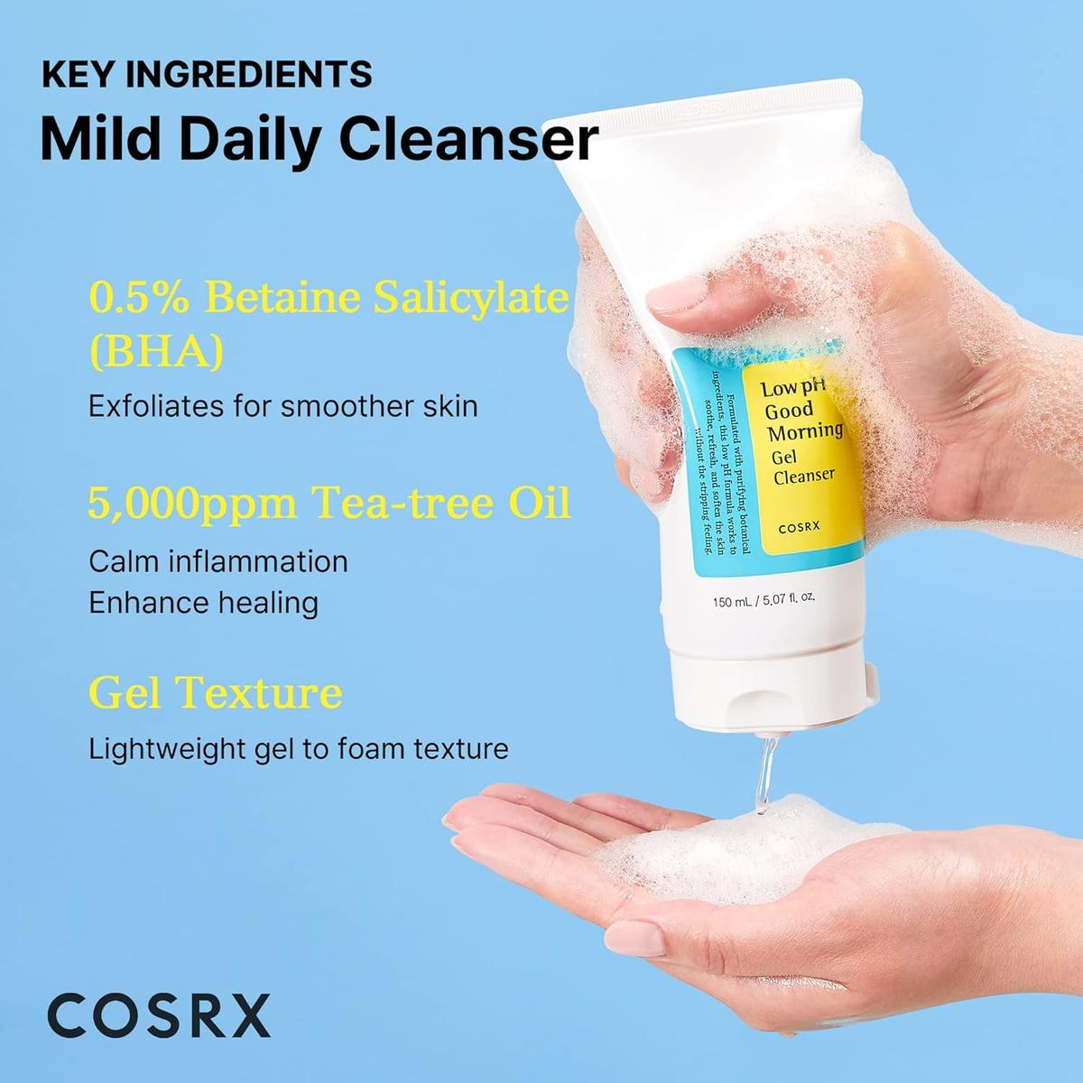COSRX Low pH Good Morning Gel Cleanser Gentle Daily Cleanser for Sensitive Skin 150ml