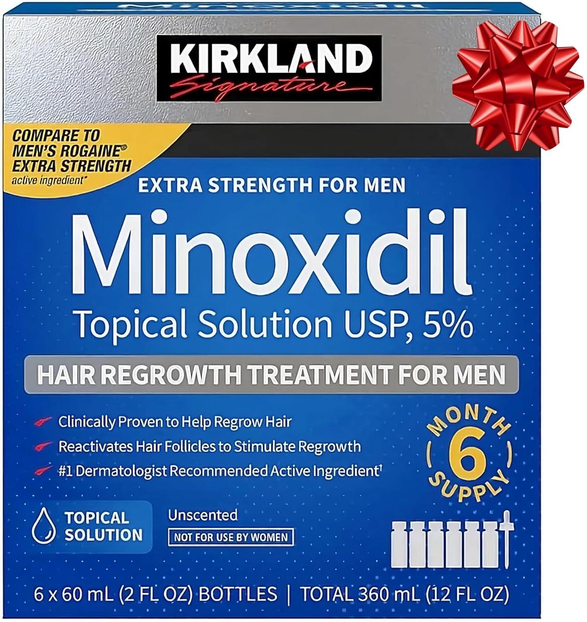 Kirkland Signature Minoxidil 5% Repousse Cheveux Homme 6 Mois